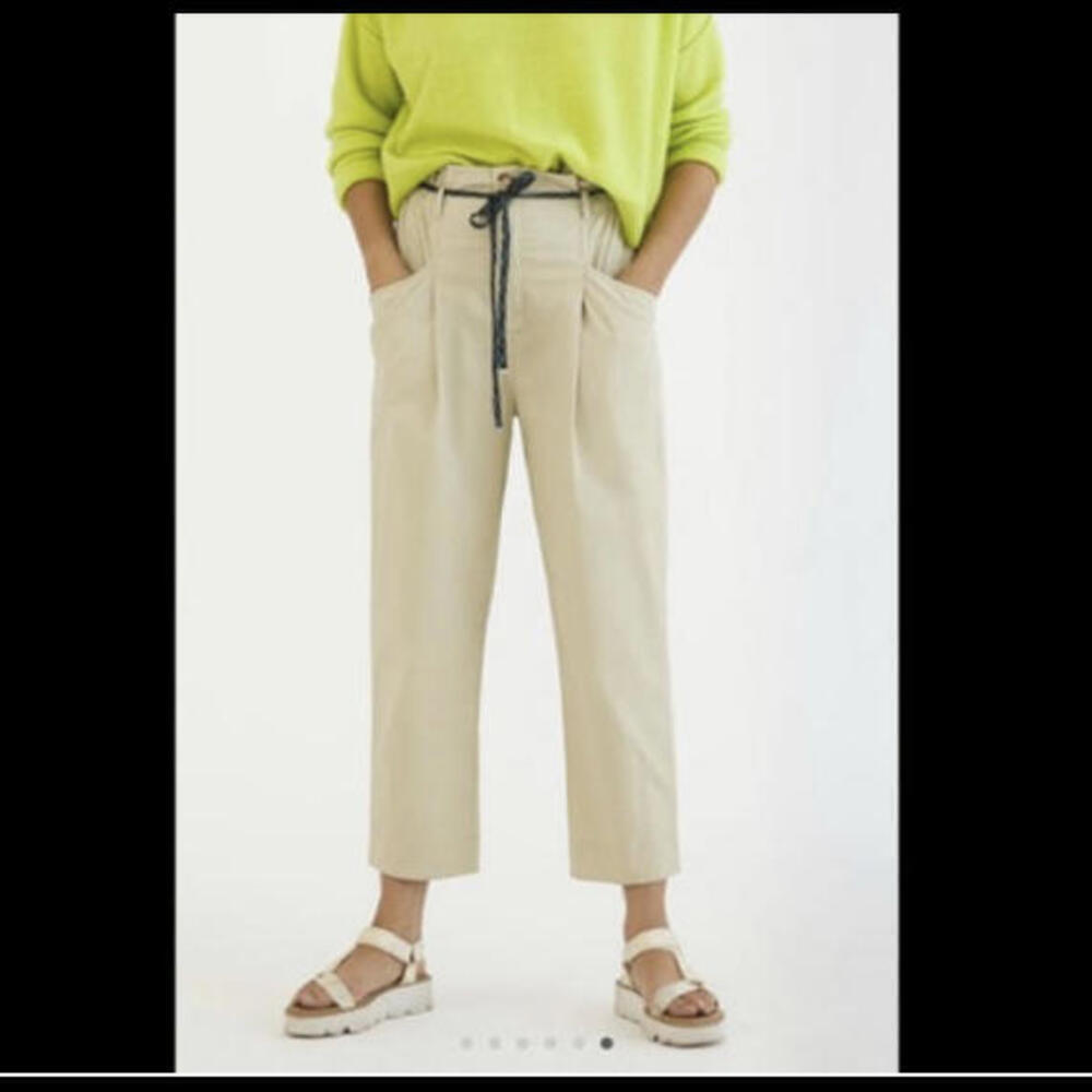 ANTHROPOLOGIE tan paper bag pants